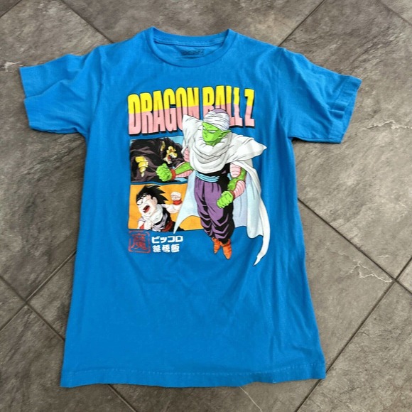 Dragon Ball Z Piccolo Gohan Mens T-Shirt Top Bright Blue Size Small Short Sleeve - Picture 7 of 9
